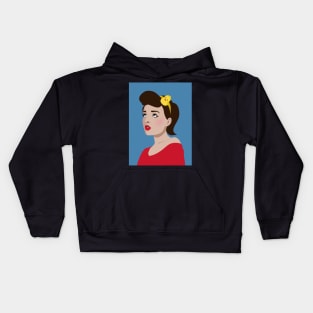 Portrait of a girl in pin up style Kids Hoodie